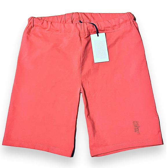 LES GIRLS LES BOYS Women's NWT 7.5" Jersey Apparel Bike Short In Hot Coral XS - Picture 4 of 13